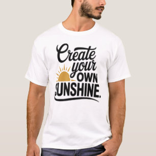 Crie Seu Próprio Brilho Camiseta Citação Motivacio