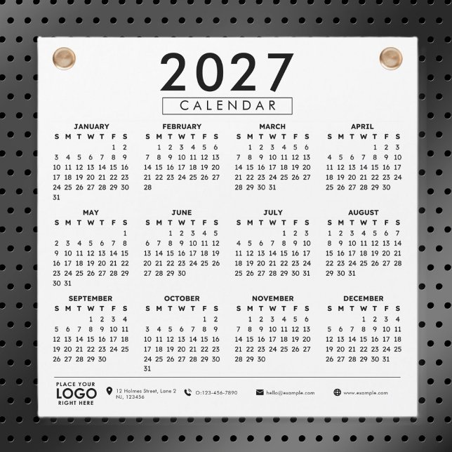 Crie seu próprio calendário de logotipo de negócio (create our own 2027 custom logo calendar)