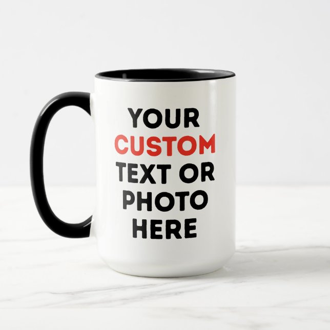 Crie Seu Próprio Caneca de Café 15oz de Duas Cores (Esquerda)