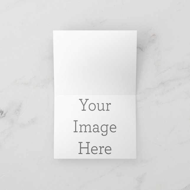 Cartão de anúncio dobrado personalizado, tamanho: Pequeno 10,16 x 14,22 cm, papel: Fosco , envelopes: Branco (Interior)