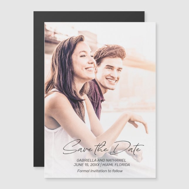 Crie seu próprio cartão de Save The Date de casame (Frente/Verso)