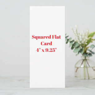 Crie seu próprio cartão plano quadrado de 4" x 9,2