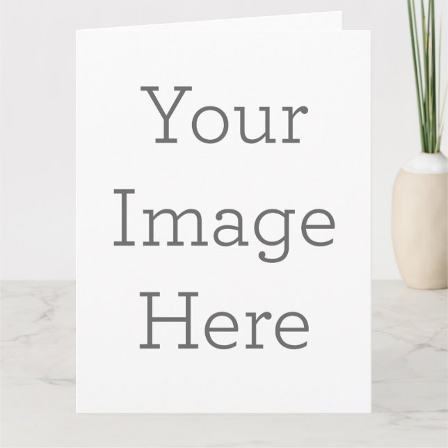Cartão de felicitações dobrado personalizado, Tamanho: 21,59 × 27,94 cm, Papel: Fosco, Envelopes: Branco (Frente)