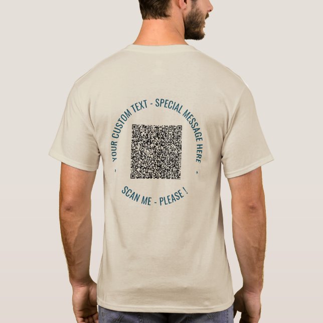 Crie seu próprio código QR e camiseta com texto pe (Verso)