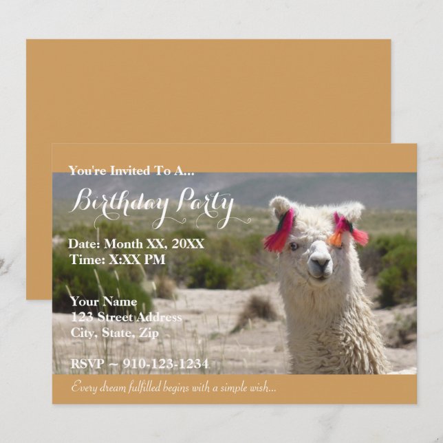 Crie seu próprio Convite de aniversário (Frente/Verso)