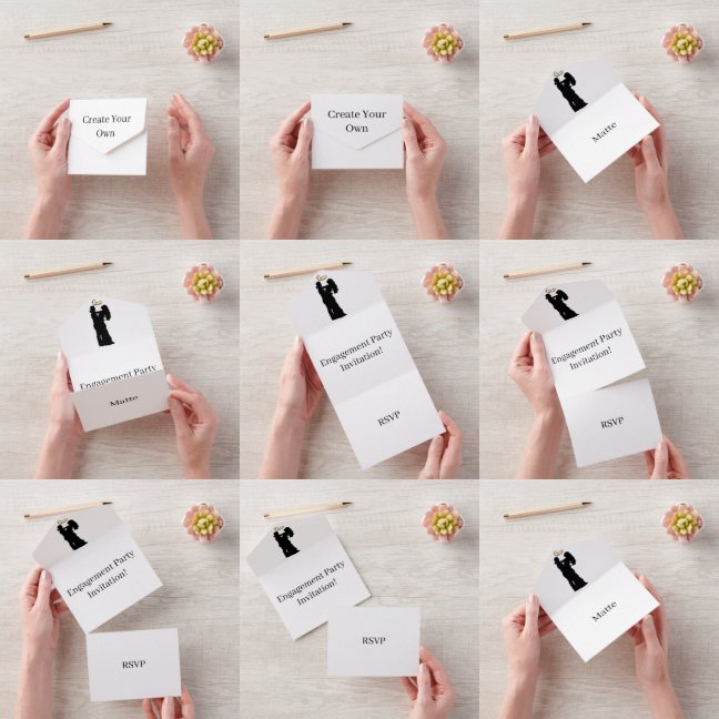 Crie seu próprio Festa de noivado RSVP Branco