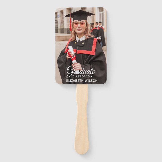 Crie Seu Próprio Leque de Mão de Graduação de Foto (Frente)