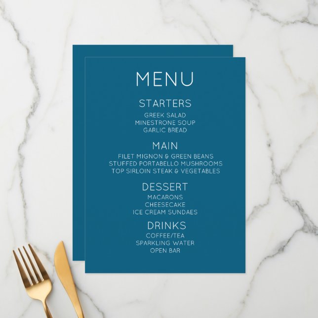 Crie Seu Próprio Menu Personalizado (Frente/Verso In Situ)