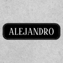 Crie seu próprio nome de funcionário preto e branc