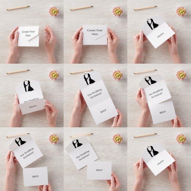 Crie Seu Próprio Nosso RSVP de Casamento Branco