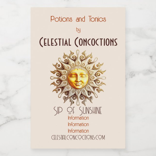 Crie seu próprio Ouro vitoriano Steampunk Sun (Rótulo Único)