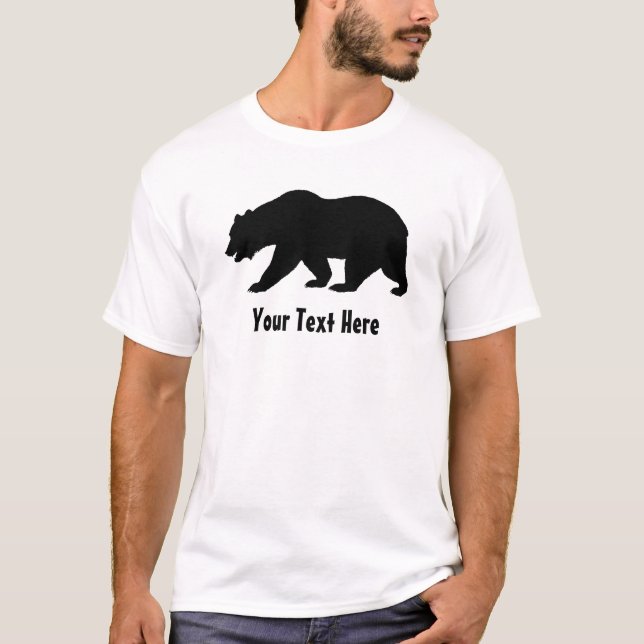 Crie seu próprio Papá Engraçado Nome Urso T-Shirt (Frente)