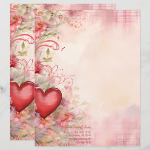 Crie Seu Próprio Papel de Carta Floral de Amor com