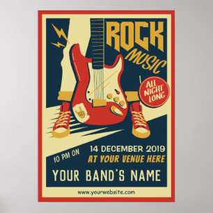Crie seu próprio poster de música Retro Rock