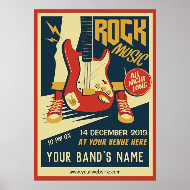 Crie seu próprio poster de música Retro Rock (Frente)