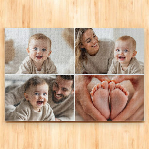 Crie Seu Próprio Quebra-Cabeça de 4 Fotos de Bebê