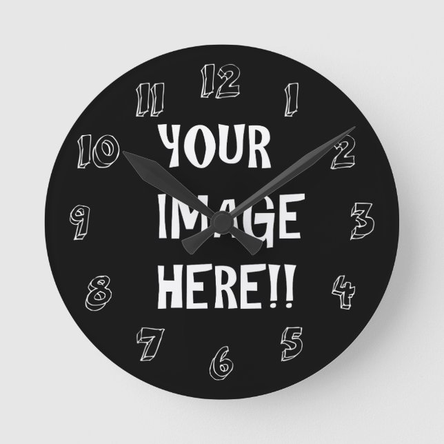 Crie Seu Próprio Relógio De Parede Arredondado (Mé (Frente)