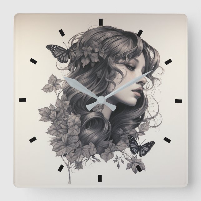 Crie seu próprio relógio de parede quadrado (Frente)