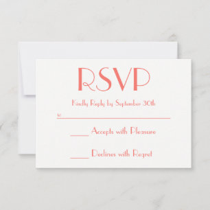 Crie seu próprio RSVP Branco e Coral
