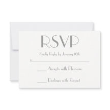 Crie seu próprio RSVP cinza e branco