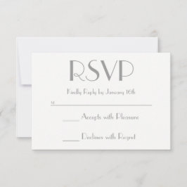 Crie seu próprio RSVP cinza e branco
