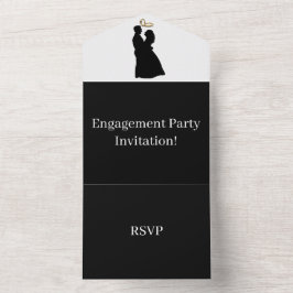 Crie seu próprio RSVP de Festa de noivado preto I