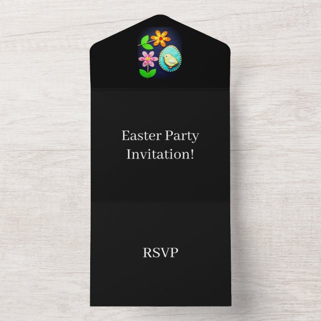 Crie seu próprio RSVP de Páscoa preto (Inside)
