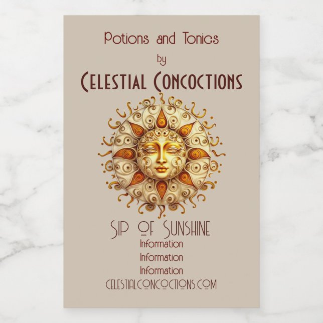 Crie seu próprio Sol Steampunk Elegante (Rótulo Único)
