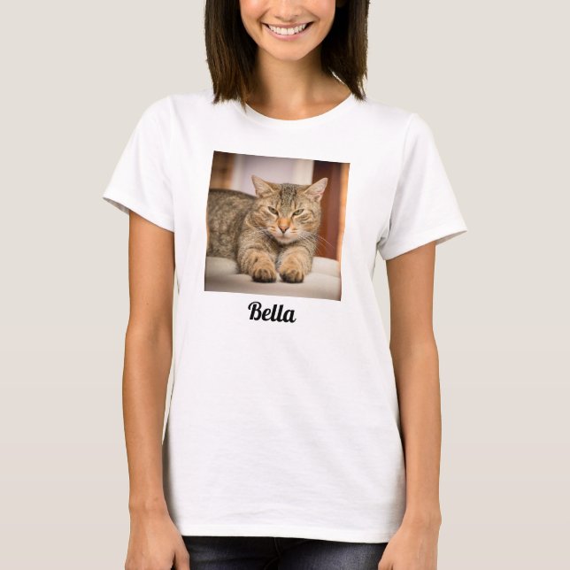 Crie Seu Próprio T-Shirt Foto De Gato De Pet (Frente)