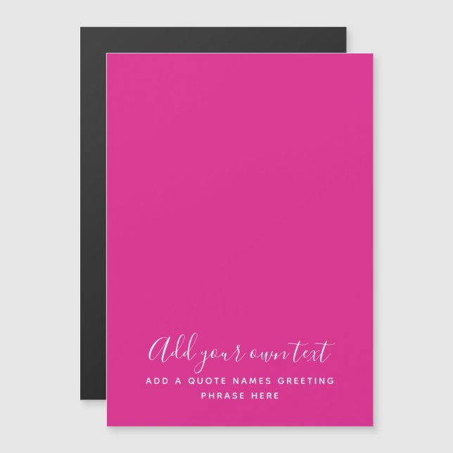 Crie seu próprio texto personalizado CERISE PINK (Frente/Verso)