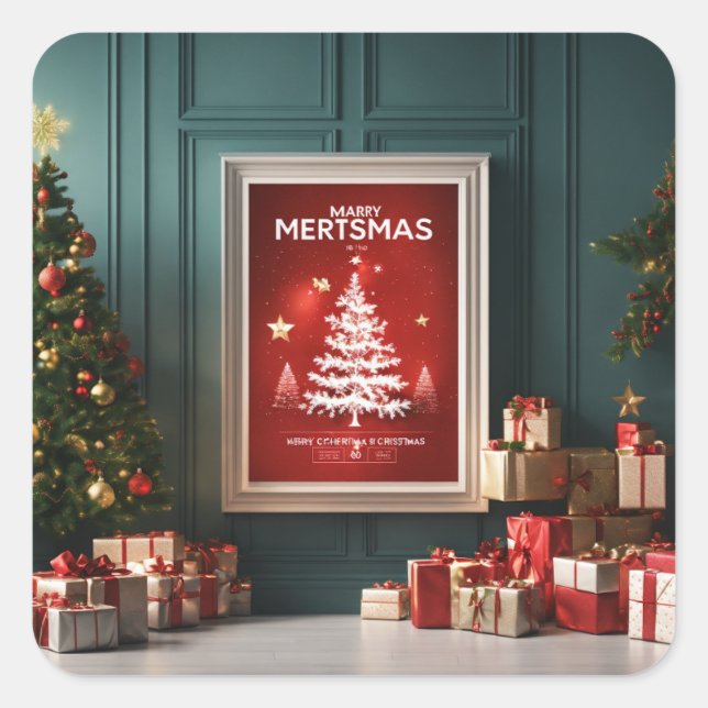 "Crie seus adesivos de Natal personalizados" (Frente)