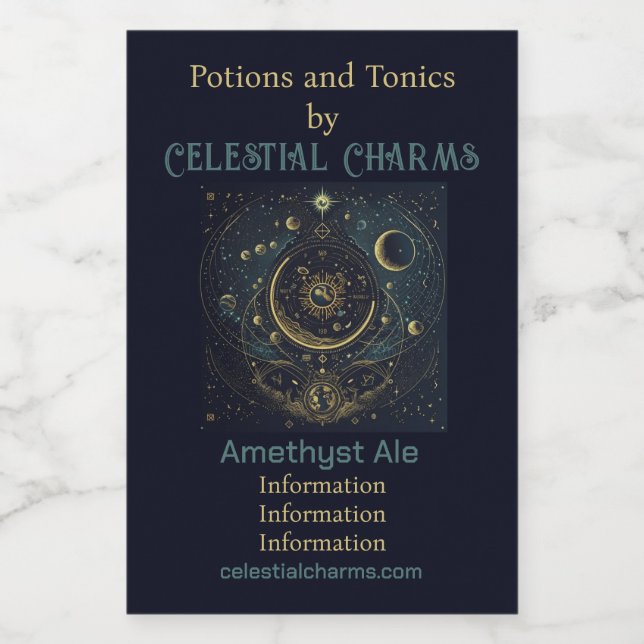 Crie Seus Próprios Gráficos do Céu Azul e Dourado (Rótulo Único)