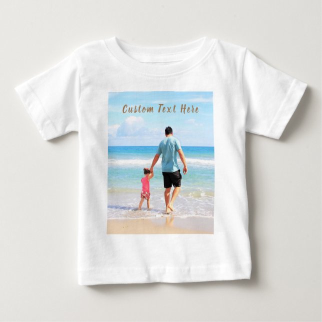 Crie Sua Própria Camiseta de Bebê com Foto e Texto (Frente)
