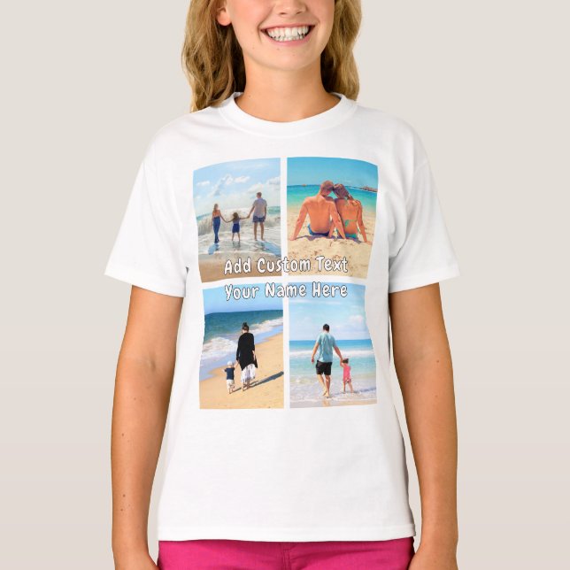 Crie Sua Própria Camiseta de Colagem de Fotos com  (Frente)