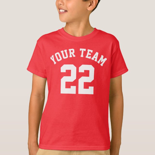 Crie sua própria camiseta esportiva com nome e núm (Frente)