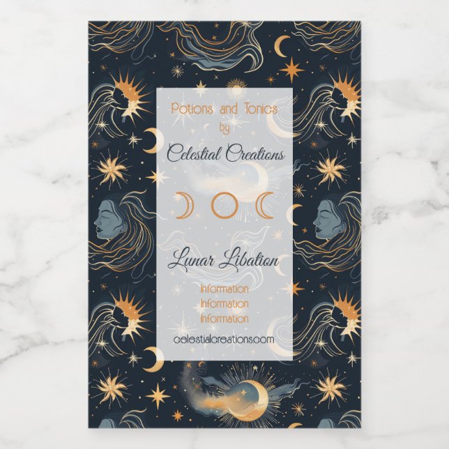 Crie sua própria deusa da lua Celestial (Rótulo Único)