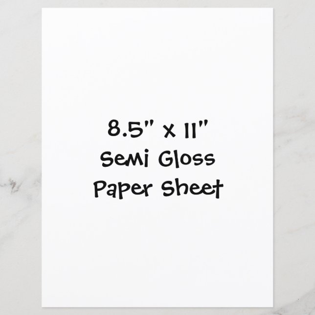 Crie sua própria folha de papel semi brilhante de  (Frente)