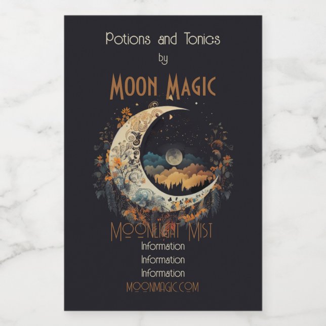 Crie sua própria paisagem da Lua Crescente do Boho (Rótulo Único)