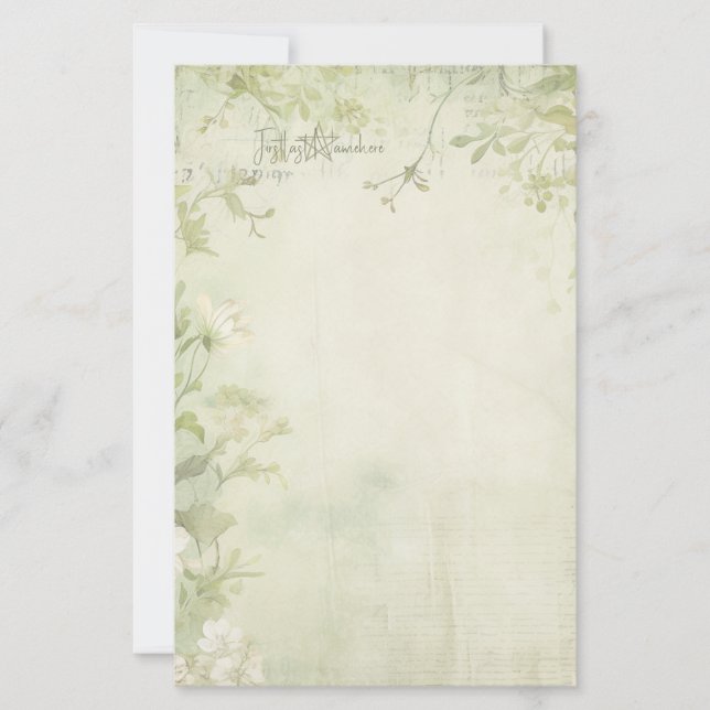 Crie Sua Própria Papelaria de Rosas de Chá Branco  (Frente)