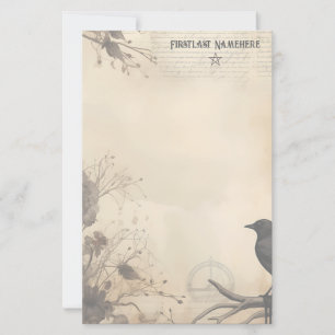 Crie Sua Própria Papelaria Floral Gótica de Corvo