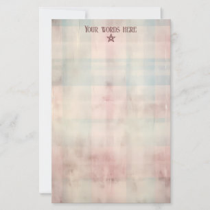 Crie Sua Própria Papelaria Grunge Xadrez Rosa Azul