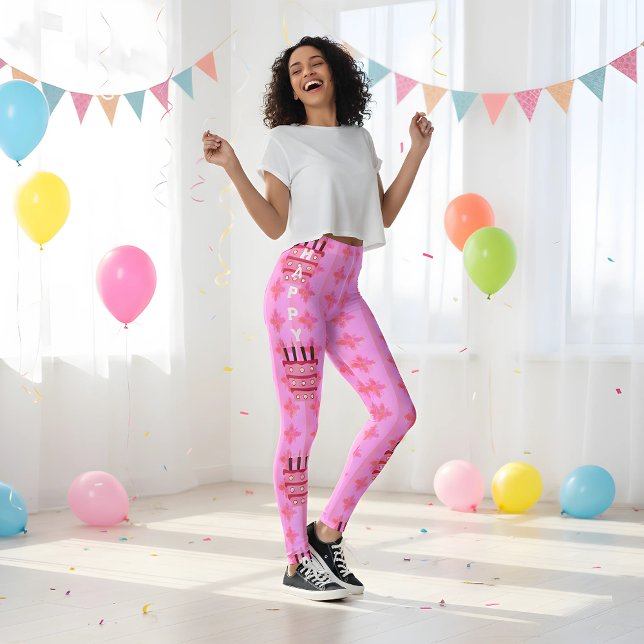 Crie suas próprias leggings de aniversário (Dance in color! 🎂 Festive birthday leggings for your biggest Nice B-Day celebrations. #AchempongJoy)