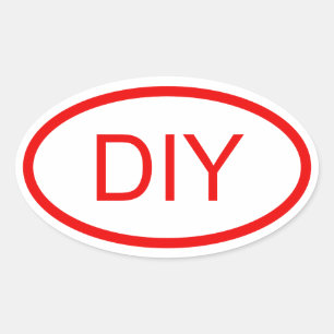 Crie um adesivo Oval de estilo Euro vermelho