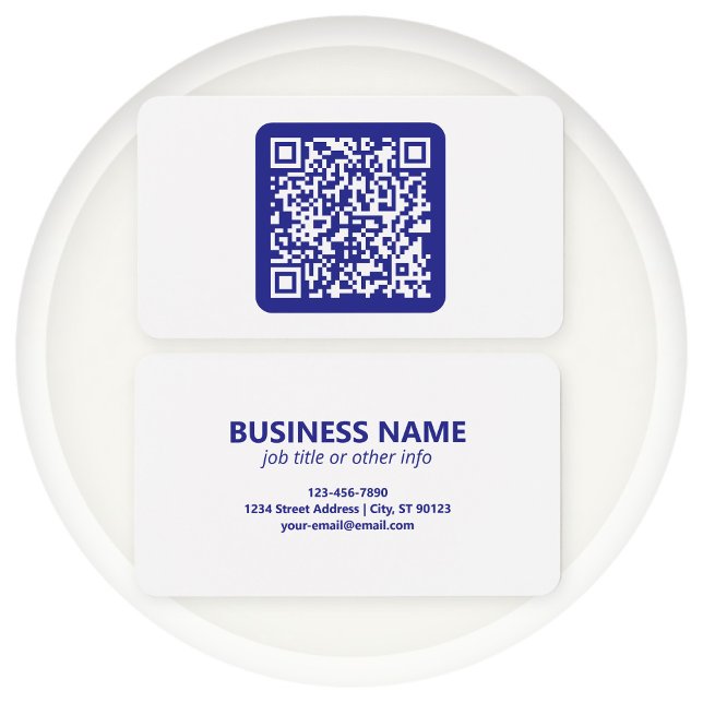 Crie um código QR escaneável | Azul escuro editáve (Criador carregado)