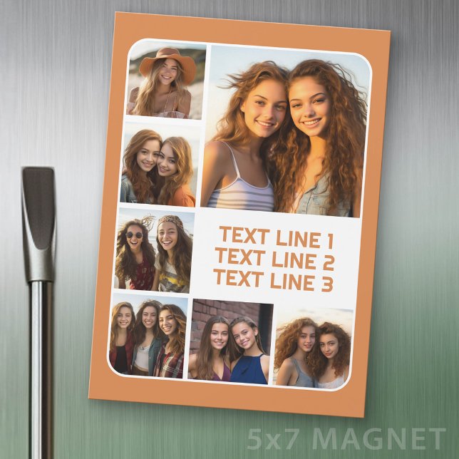 Crie uma Colagem de Fotos com 7 Imagens - Ímã (Photo Magnet - 5x7 size)