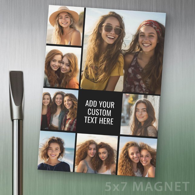 Crie uma Colagem de Fotos com 8 Fotos - Ímã (Photo Magnet Sheet - 5 inches x 7 inches)