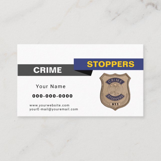 Crime Stoppers Cartão de visita (Frente)