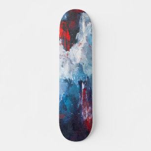 Crimson Blue Vapor Skateboard Abstrato