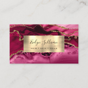 Crimson e Dourado Agate Cartão de visita