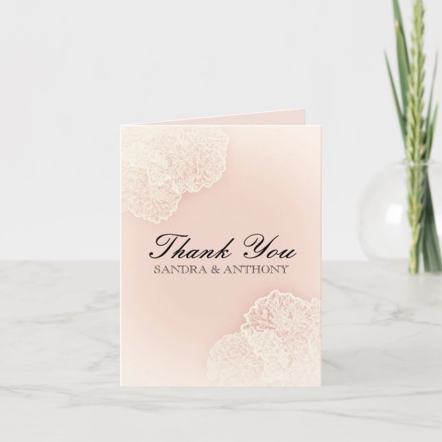 Crisântemo Floral Rosa Agradecimento de Casamento (Frente)